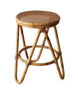 Rattan Stool with Caned Top