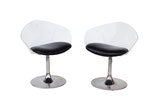 Pair of Lucite Swivel Tulip Chairs by Jansko