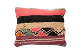 Colorful Moroccan Berber Throw Pillow in Zig Zag Coral