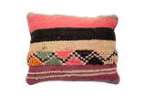 Colorful Moroccan Berber Throw Pillow in Zig Zag Coral