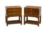 Pair of Campaign Nightstands by Hickory Furniture