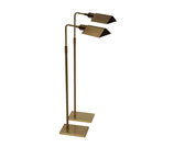 Pair of Antique Brass Library Floor Lamps by Koch + Lowy