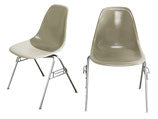 Herman Miller Greige Side Shell Chairs, pair
