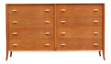Large Dresser by T.H. Robsjohn-Gibbings for Widdicomb- 24k Porcelain Pulls