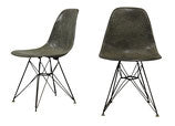 2 HERMAN MILLER Eames EH Grey Eiffel Base Side Shell Chairs