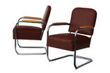 Cantilevered Machine Age Armchairs by Lloyd Mfg, pair