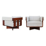 Exceptional Solid Walnut Architect Chairs, pair