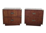 Campaign Nightstands, Pair