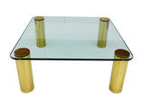 Pace Collection Brass and Glass Coffee Table