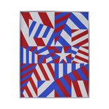 Red, White, and Blue Geometric Print by Norman Ives