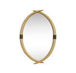 Hollywood Regency Mirror in Brass and Faux Ivory Tusk by Chapman