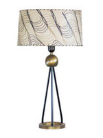 Midcentury Table Lamp in Iron and Brass