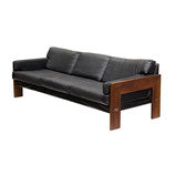 Chunky Solid Walnut Sofa with Craft Associates Labels