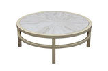 Round Coffee Table with a Travertine Top by Widdicomb