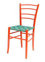 Red Lacquer Ladderback Side Chair