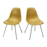 Eames Fiberglass Side Shell Chairs, pair