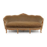 French Provincial Sofa in Mushroom Velvet