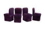 Purple Velvet Dining Chairs on Casters, S-4