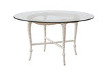 Round Faux Rope Dining or Center Table with Glass Top