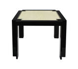 Glossy Geometric Game Table with Inlays