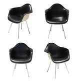 Set of 4 Eames Arm Shell Chairs in Black