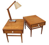Pair Solid Ash Mid-Century Bedside or End Tables