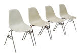 Herman Miller Side Shell Chairs in Parchment, S-4
