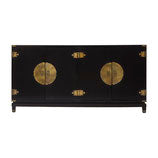 Chinoiserie Buffet in Black Lacquer and Brass
