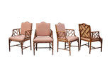 Hollywood Regency Faux Bamboo Dining Chairs, S-4