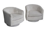 Swivel Armchairs after Milo Baughman, pair
