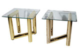 Brass Z Tables, Pair