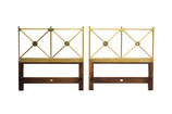 Pair of Solid Brass Empire Style Twin Headboards by Baker Furniture