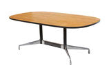 Eames Aluminum Group Conference Table with Combed Oak Top