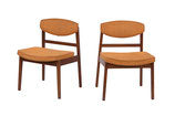 George Nelson Walnut Dining Chairs with Foil Labels, pair