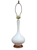 Cream Ceramic Midcentury Table Lamp
