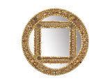 Large 47" Round Handmade Shell Mirror