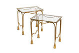 Gilt Rope and Tassel Side Tables