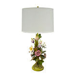 Tole Floral Table Lamp