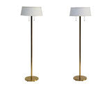 Koch + Lowy Brass Floor Lamps, pair