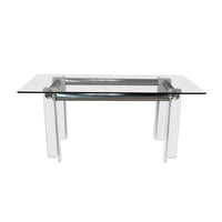 1970's Vintage Tubular Chrome and Lucite Dining Table 72 x 42