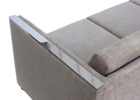 Milo Baughman Style Velvet Chrome Frame Sofa Selig Monroe 84 in