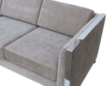 Milo Baughman Style Velvet Chrome Frame Sofa Selig Monroe 84 in