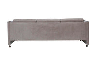 Milo Baughman Style Velvet Chrome Frame Sofa Selig Monroe 84 in
