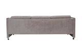 Milo Baughman Style Velvet Chrome Frame Sofa Selig Monroe 84 in