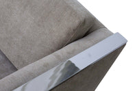 Milo Baughman Style Velvet Chrome Frame Sofa Selig Monroe 84 in