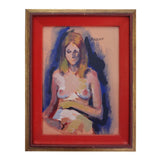 Female Nude Painting by Baizan, 12.75" x 16.5"